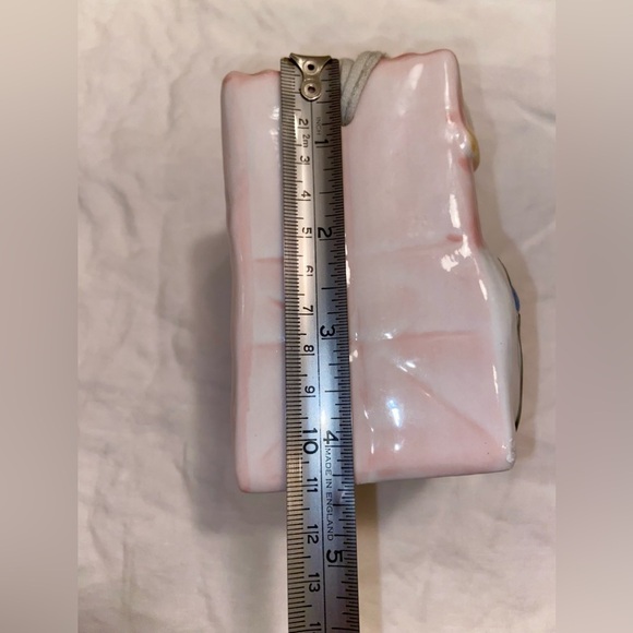 3/55$ Set of 2 Vintage ceramic rectangular vase white duck & blue flowers - Picture 8 of 15